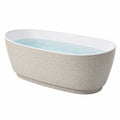 Freistehende Badewanne aus Kunststein, 170 × 80 × 58 cm, Beige/Weiß, ovales Design