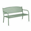 Grüne Metall-Gartenbank mit Armlehnen, 120 × 60 × 85 cm