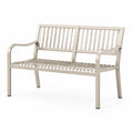 Aluminium-Gartenbank Beige 120 × 60 × 90 cm mit Lattenstruktur