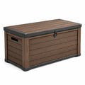Garten-Aufbewahrungsbox 120 × 60 × 65 cm Braun/Dunkelgrau mit aufklappbarem Deckel