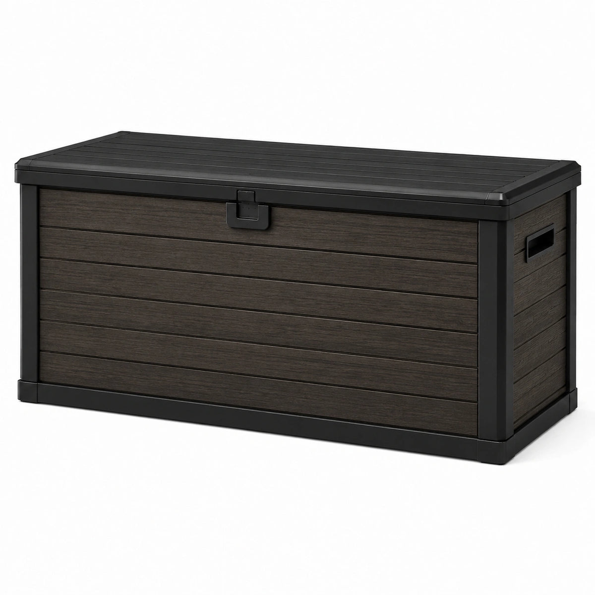 Kunststoff-Aufbewahrungsbox mit Deckel, 120 × 60 × 63 cm, Dunkelgrau/Schwarz