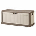 Kunststoff-Aufbewahrungsbox mit Deckel, 120 × 55 × 60 cm, Taupe/Beige
