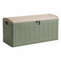 Aufbewahrungsbox aus Kunststoff 120 × 55 × 60 cm Grün/Beige mit Klappdeckel