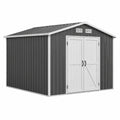 Metall-Gartenhaus 213 × 130 × 173 cm in Anthrazit/Weiß mit Doppeltür