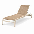 Beige Sonnenliege aus Metall und Kunststoffgewebe, 200 × 70 × 35 cm, mit verstellbarer Rückenlehne